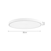 InLight Πλαφονιέρα οροφής LED 150W 3CCT (by switch on base) από λευκό μέταλλο και ακρυλικό D:80cm (42035-A-White)