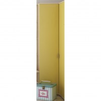 Ντουλάπα Μονόφυλλη Γωνιακή Domino Κίτρινη 96.8x52x211.3cm