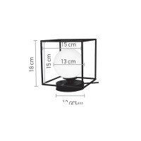 InLight Επιτραπέζιο φωτιστικό σε μαύρη απόχρωση και λευκή οπαλίνα 1XG9 D:18cm (3018-BL)