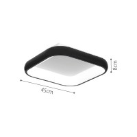 InLight Πλαφονιέρα οροφής LED 78W 3CCT από μαύρο μέταλλο και λευκό ακρυλικό D:45cm (42030-Black)
