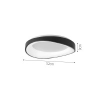 InLight Πλαφονιέρα οροφής LED 72W 3CCT από μαύρο μέταλλο και λευκό ακρυλικό D:45cm (42033-Black)