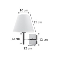 InLight Επιτοίχιο φωτιστικό από μέταλλο σε λευκή απόχρωση και υφασμάτινο καπέλο (43338-Λευκό)
