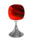 Επιτραπέζιο Φωτιστικό Χρώμιο Μεταλλικό με Γυαλί Κόκκινο E27 20x20x38cm