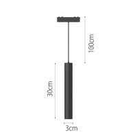 InLight Φωτιστικό LED 6W 3CCT για Ultra-Thin μαγνητική ράγα σε μαύρη απόχρωση (by tuya and zigbee) D:3cmX30cm (T05505-BL)	